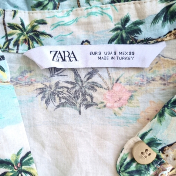 Size- S/L, ZARA palm tree print shirt - Picture 5 of 7
